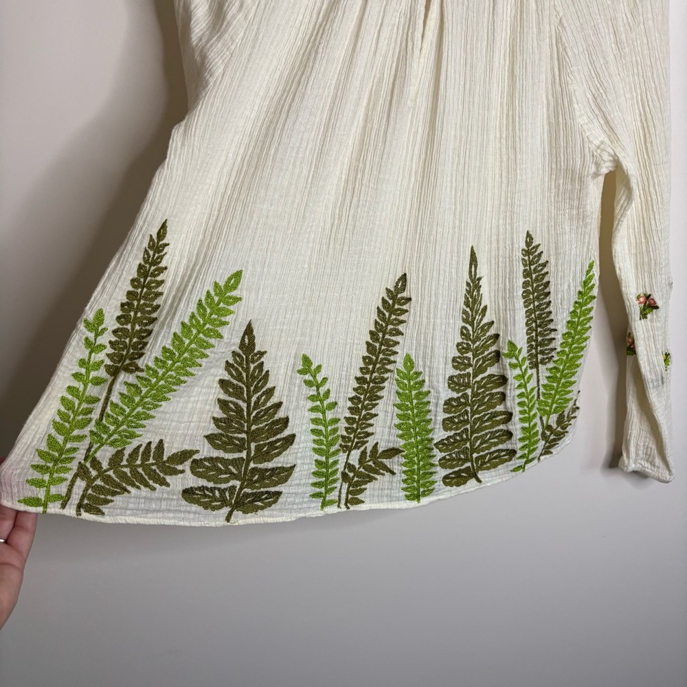 💛#450 Ranna Gill Botanical Peasant Top - Anthropologie - Picture 6 of 11